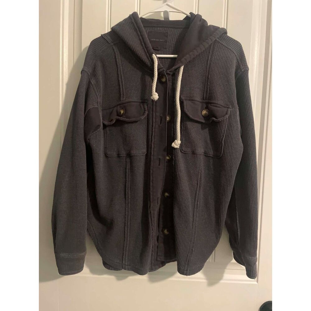 American Eagle Shacket Oversized waffle shacket thermal Hoodie Sweatshirt Small